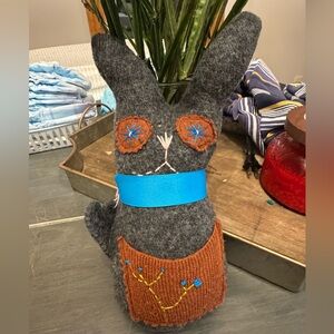 Gray and Brown Stuffed Animal Bunny